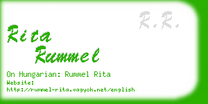 rita rummel business card